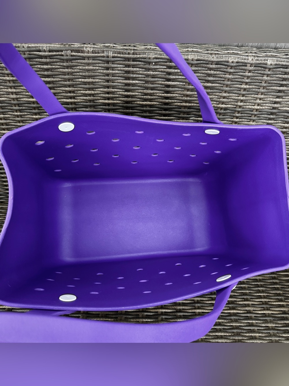 Original Bogg Bag Large Purple Beach Tote Washable EVA Bag - Picture 7 of 8